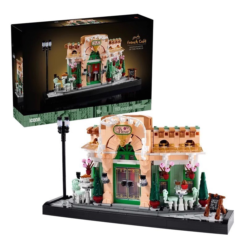 เข้ากันได้กับ Lego 10362 Street View Series French Cafe ประกอบของเล่นบล็อกตัวต่อ