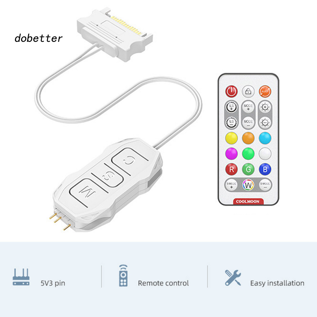 <Dobetter> Pc Fans Controller Kit 5v 3-pin Argb Sync Interface Mini Argb Pc Fan Controller Kit พร้อม