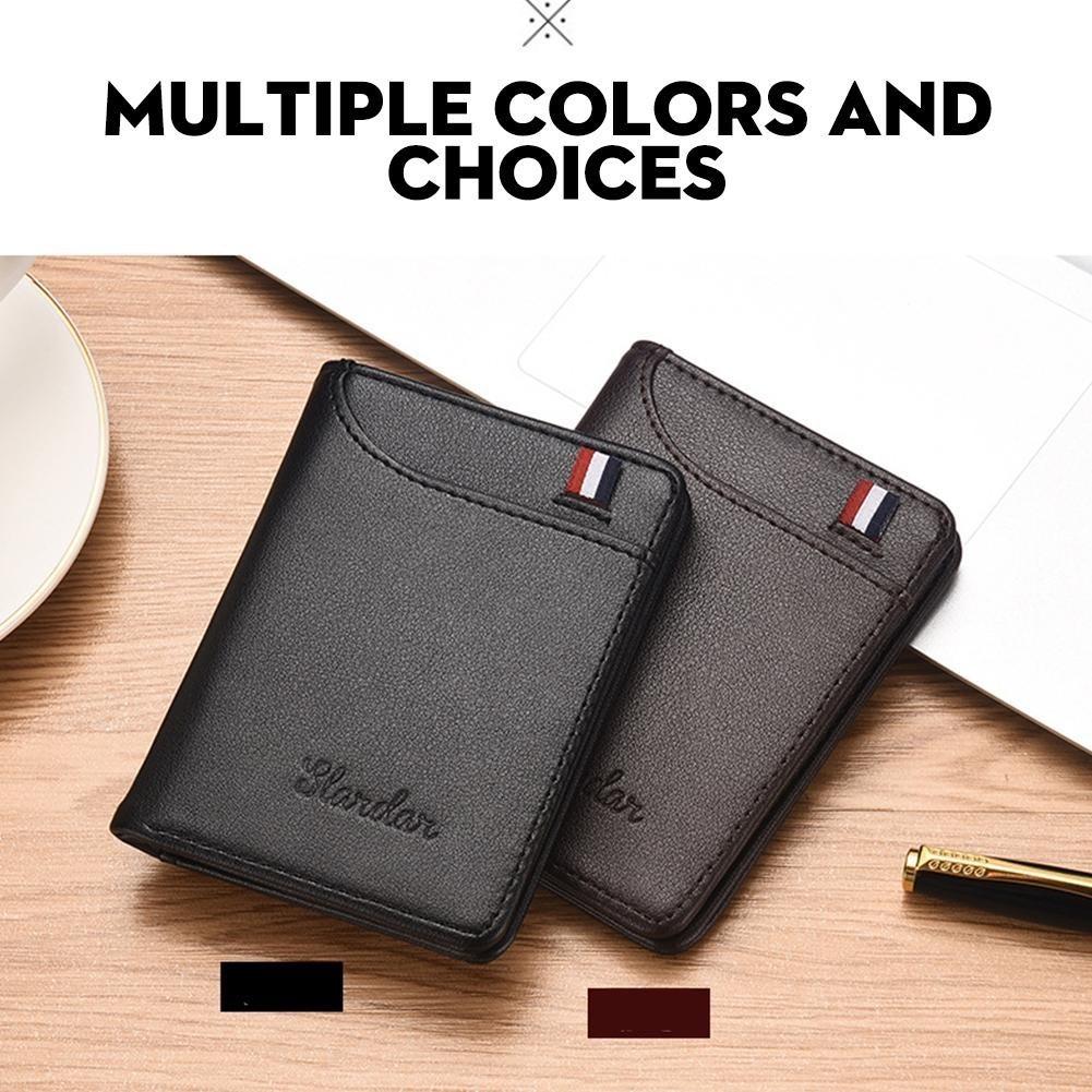 ออกแบบสํานักงานกระเป๋าสตางค์สั้นสําหรับผู้ชายพับกระเป๋าสตางค์ทําจากหนัง ปู่ กระเป๋าสตางค์ใบสั้นผู้ชา