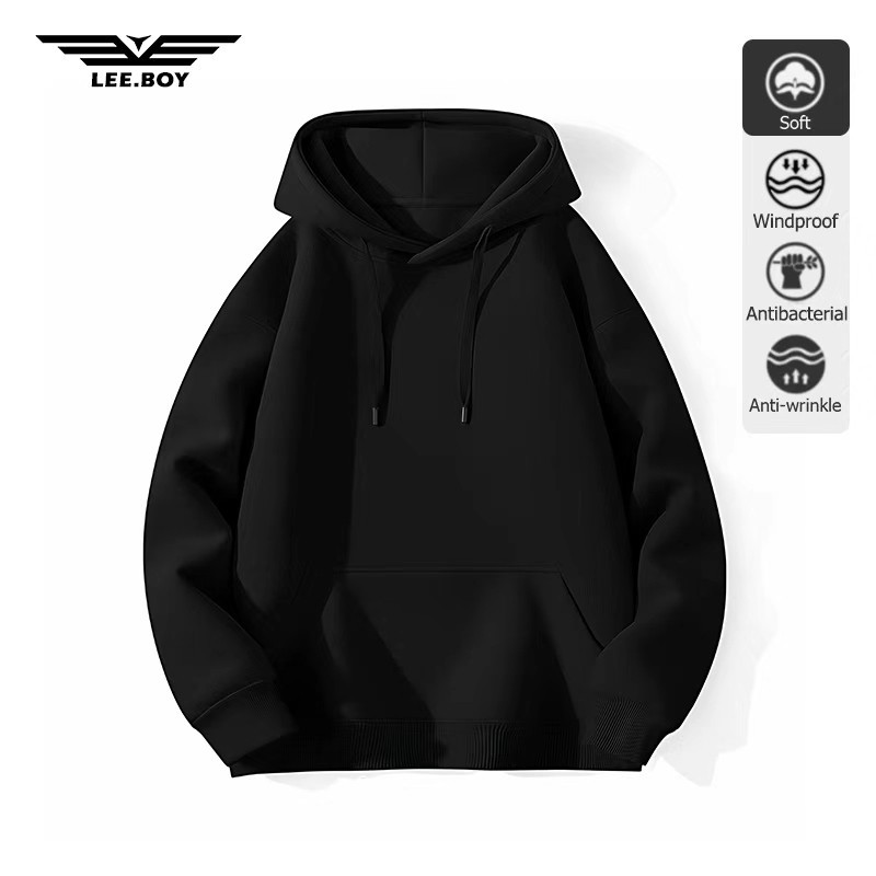 Pull over ผ้าสำลีหนานุ่ม แฟชั่นสำหรับผู้ชาย เสื้อฮู้ด Basic เหมาะกับอากาศหนาว (ส่งเร็ว จัดส่งจากไทย) - รูปที่ 2