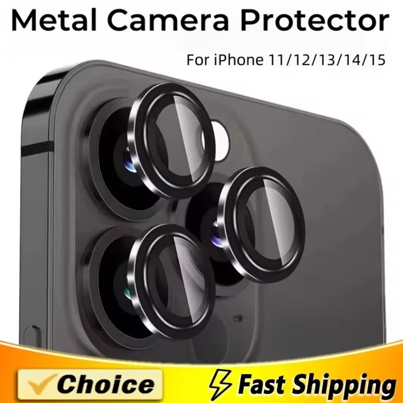Metal ฟิล์มกล้อง For iPhone 11 13 16 15 17 Pro Max Air 14 Plus 12 Mini 16promax 15promax 13promax ฟิล์มเลนส์กล้อง