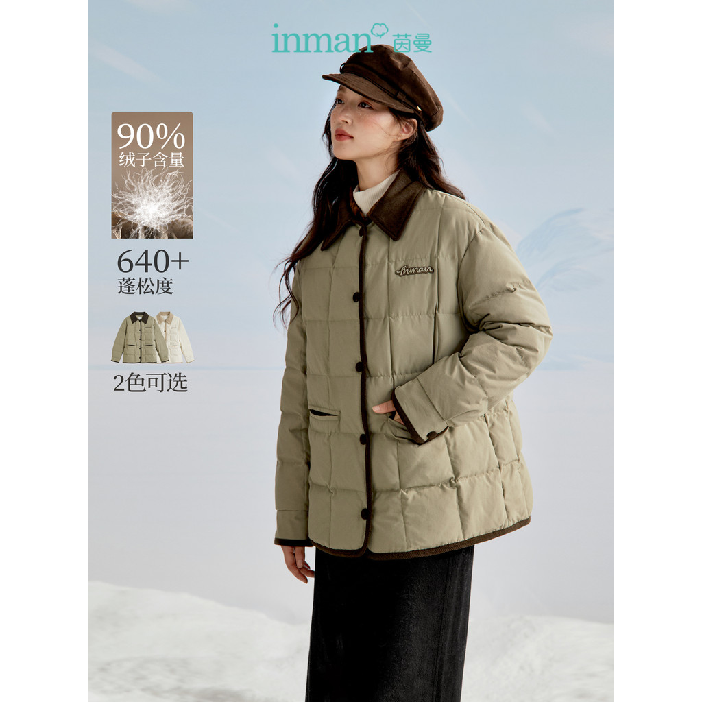[SALE Clearance] Inmambah Style Shirt Jacket Down Jacket Winter Casual Loose White Duck Down Jacket