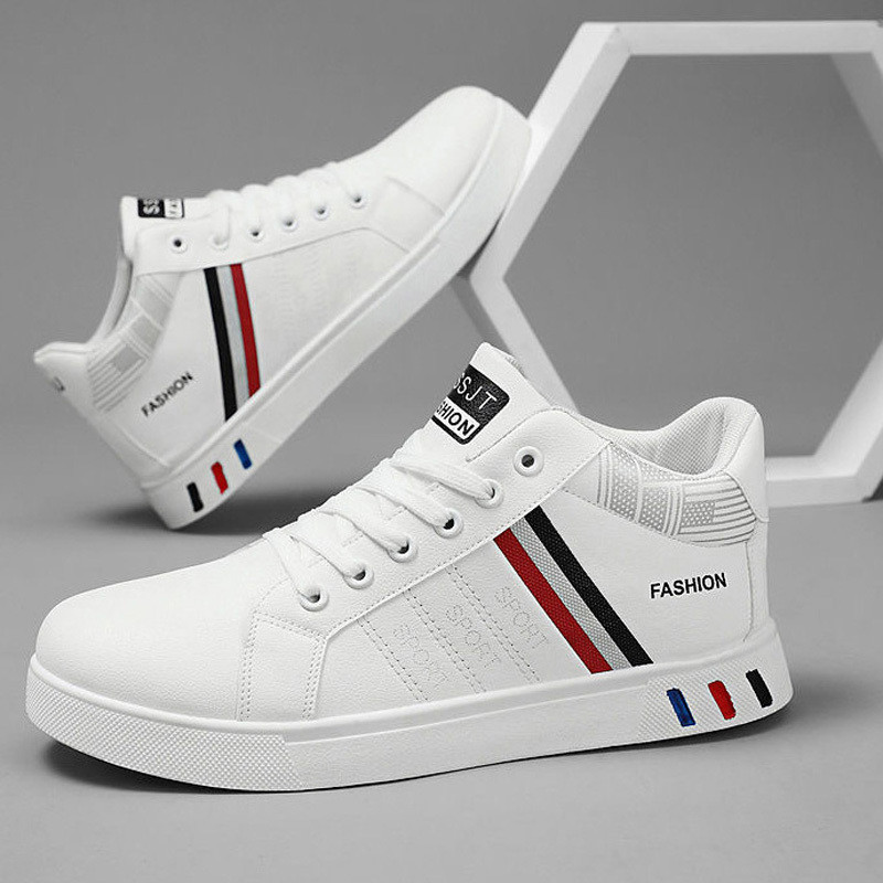 ขนาดใหญ่ผู้ชายรองเท้าสีขาว 46 47 48 ฤดูร้อนสไตล์ใหม่ ระบายอากาศได้ สูง-สูงสุด รองเท้าผ้าใบเกาหลีรุ่น ทั้งหมด-จับคู่ ผู้ชายรองเท้าสบายๆ - รูปที่ 7