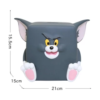 S00064 ถังออมสินเหรียญ,ความจุขนาดใหญ่ทนทานTom Jerryถังเงิน,การ์ตูนพลาสติกINSน่ารักกล่องเก็บเด็กผู้ใหญ่