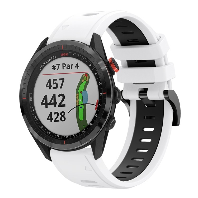 สําหรับ Garmin Approach S62 22 มม. สายนาฬิกาซิลิโคนกีฬาสองสี
