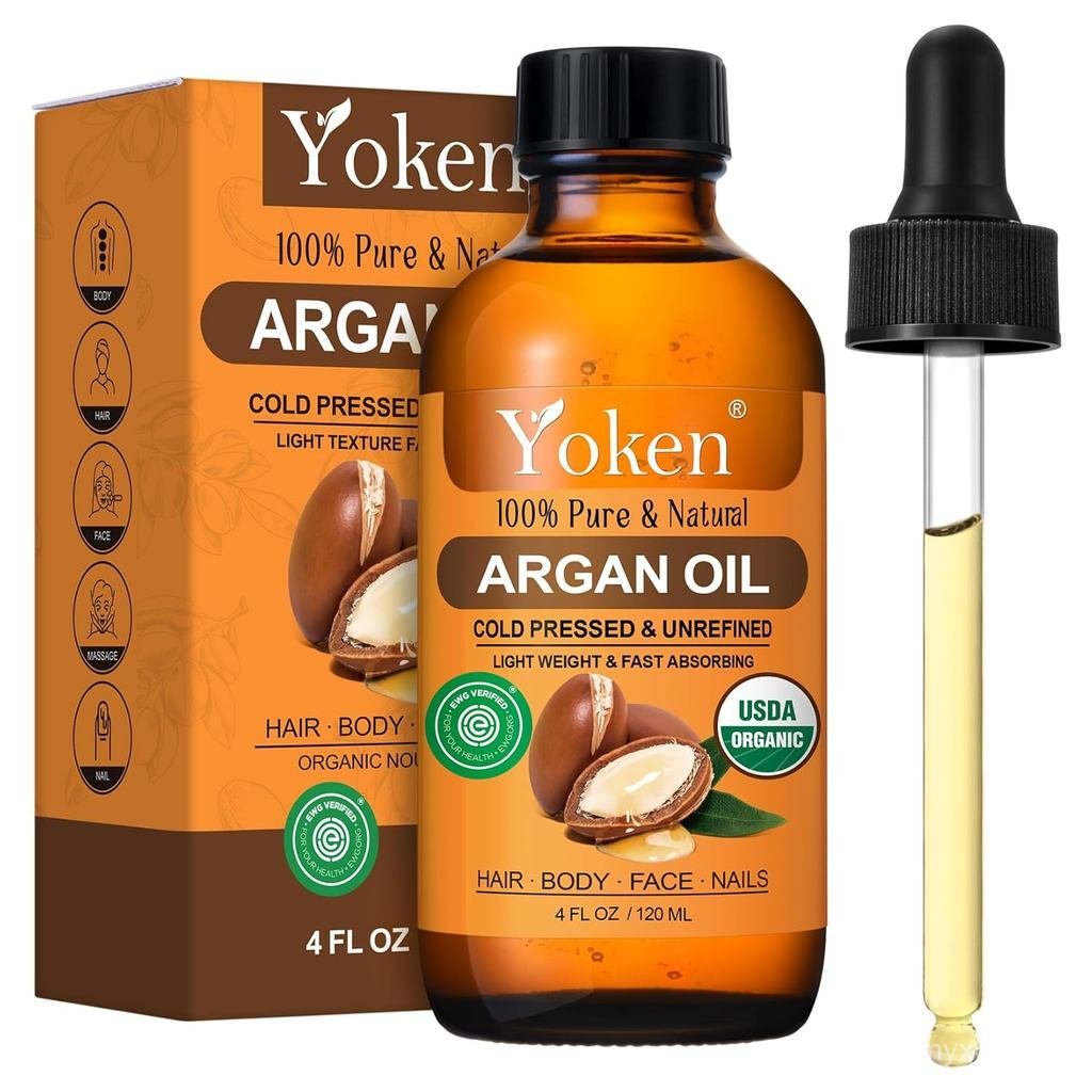 น้ํามันอาร์แกนออร์แกนิกสําหรับผม 4 ชั้น Oz, USDA Pure and Natural Morocco Argan Oil, Argon Oil สําหร