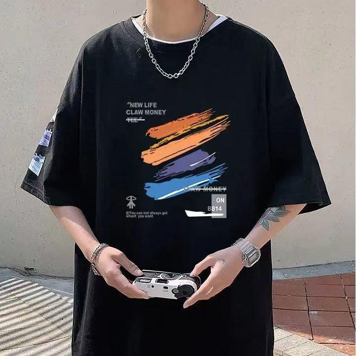 UT shop เสื้อยืด oversize ผ้าCotton 100% เสื้อแฟชั่น 'NEW LIFE'  สบายและนุ่ม แขนสั้น ฤดูร้อน