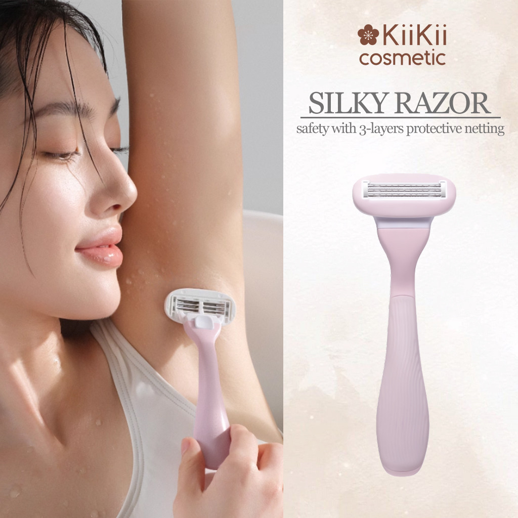 KiiKii Cosmetic มีดโกนขน ที่โกนขน 3 ชั้น โกนเรียบลื่น ไม่ระคายเคือง ป้องกันการบาดเจ็บ ผู้หญิง