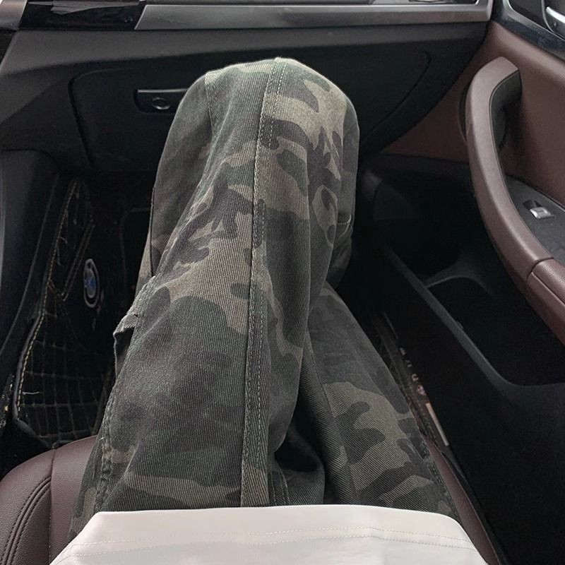 Cleanfit Camouflage Overalls สำหรับผู้ชายในฤดูร้อน มีสไตล์เรโทรแบบอเมริกัน และทรง.slim fit - รูปที่ 5