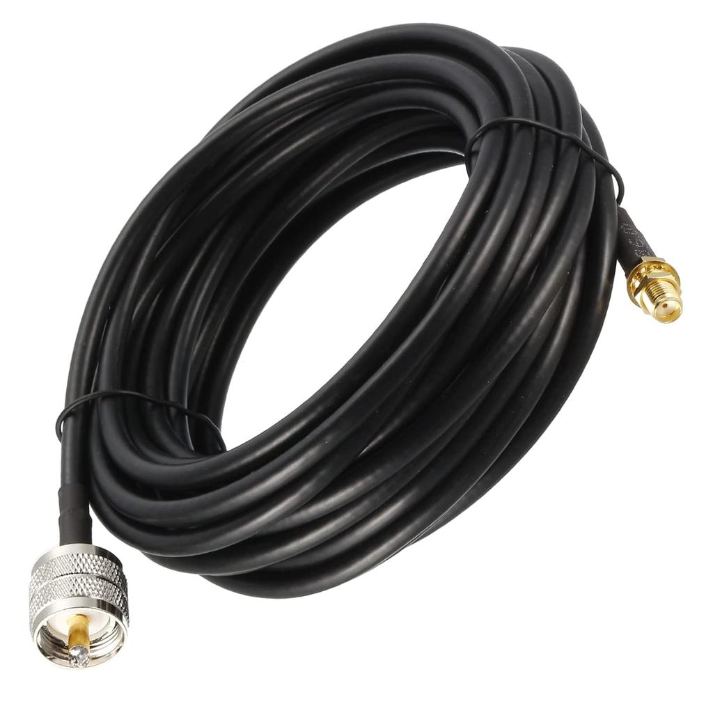 RG58 สายโคแอกเชียล SMA หญิง Bulkhead to UHF (PL259) ตัวผู้, [สําหรับเสาอากาศฐานเชื่อมต่อกับแจ็คมือถื