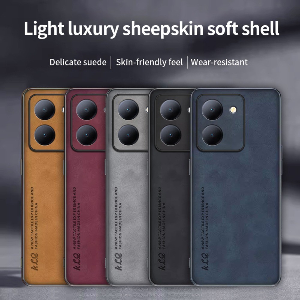 เคสหนังหนังแกะหรูหราเข้ากันได้สําหรับVivo Y36 5Gนุ่มกันกระแทกฝาหลังสําหรับVivo Y27 5G