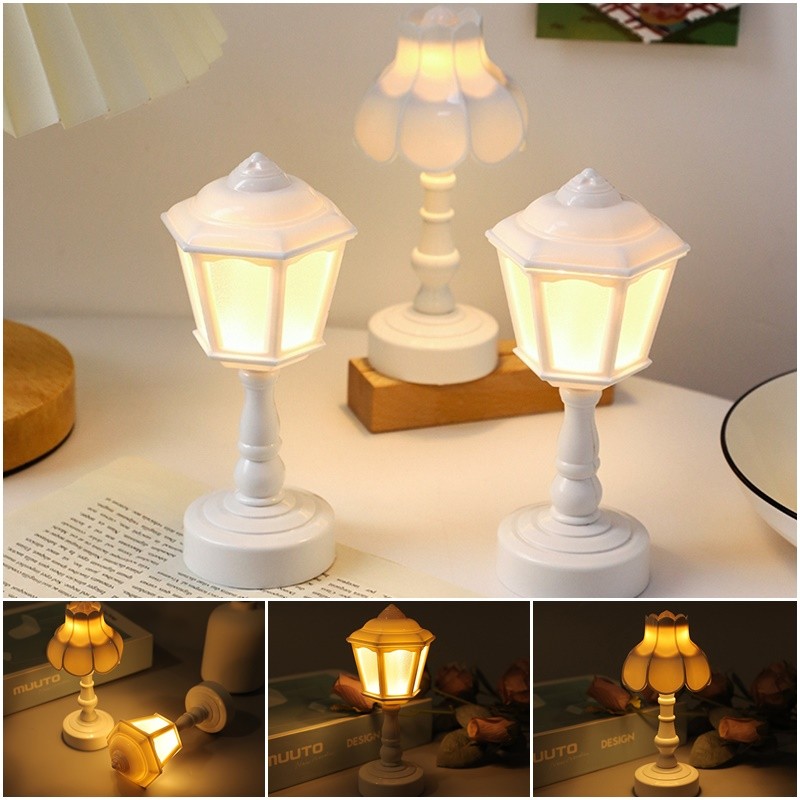 Nordic Mini Night Light Retro ข้างโคมไฟสําหรับห้องนอนและเดสก์ท็อปบรรยากาศตกแต่ง