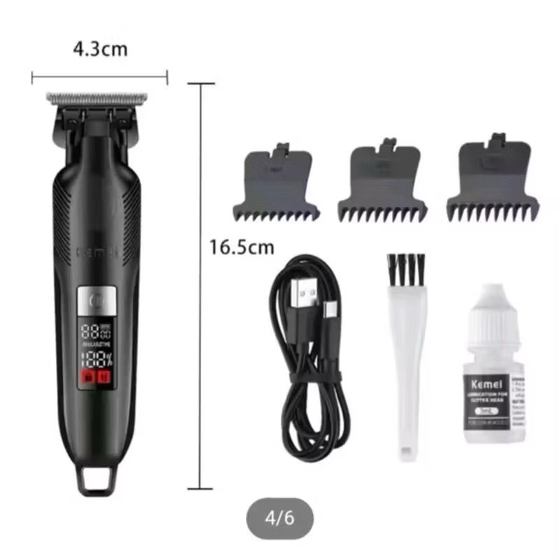 ปัตตาเลี่ยนไร้สาย Kemei KM-2284 ปัตตาเลี่ยนตัดผมไฟฟ้า สี: ดำ เหลืองมัสตาร์ด