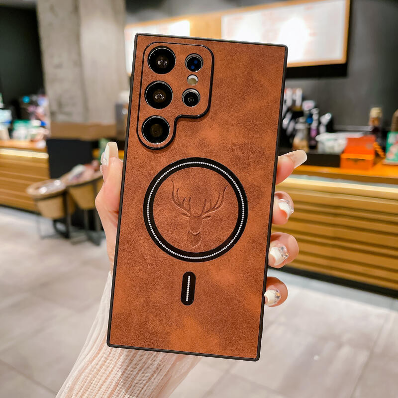 SAMSUNG Luxury Matte Feeling Magnetic Sideเคสกระจายความร้อนสําหรับSamsung Galaxy S26 Ultra S25 Ultra S24 S23 Ultraชาร์จไร้สายกันกระแทกปกหลัง
