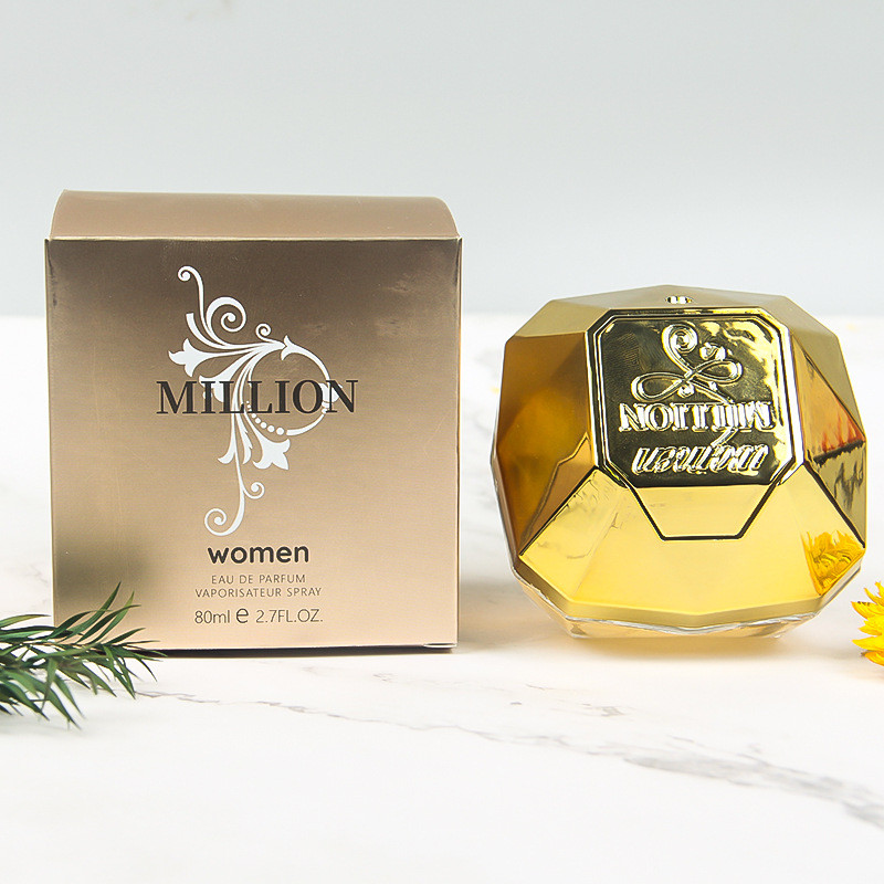 Million Diamond Ladies Perfume 80ml Gold Diamond Eau De Toilette Lasting Floral Fruit Fragrance Ladi