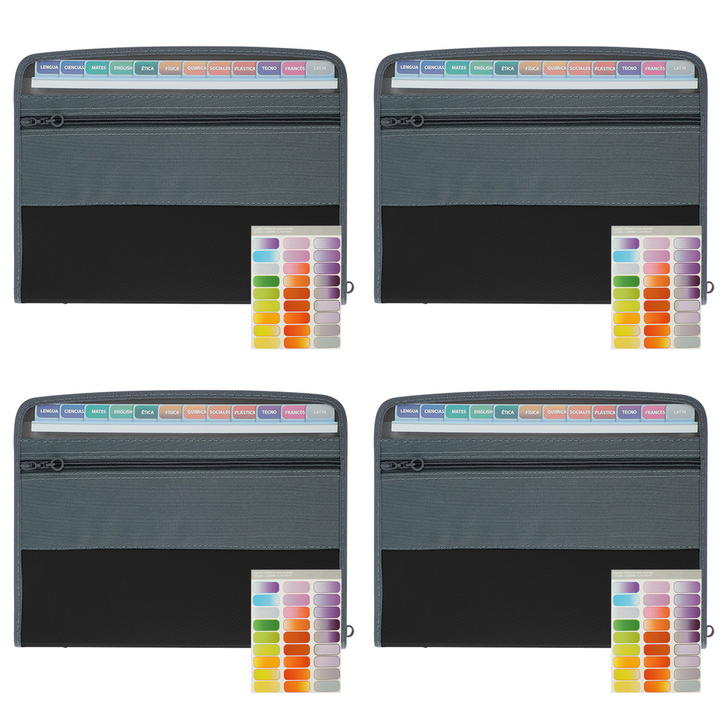 4ชิ้นพลาสติกกระเป๋าเอกสารใสการจําแนกไฟล์แพ็คเก็ตง่ายต่อการเข้าถึงผู้ถือเอกสารสําหรับสํานักงาน ร้านค้