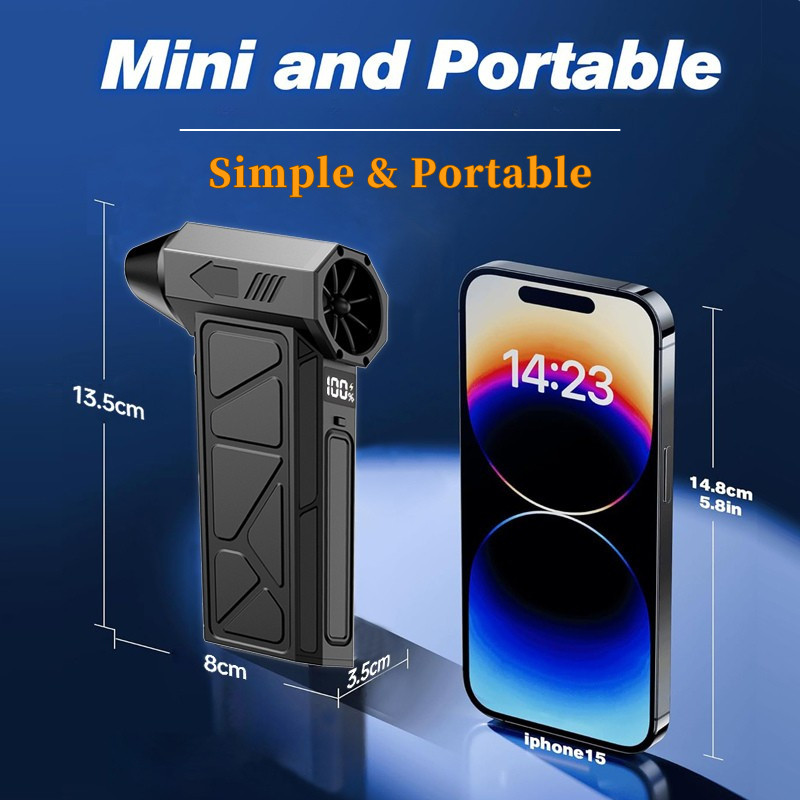 พัดลมเทอร์โบเจ็ท 8000mAh JET FAN เครื่องเป่าลมไฟฟ้า 180000RPM แบบพกพา ความเร็วสูง ใช้งานสะดวก ราคา ถูกที่สุด ดีลบีเคเค แกลเลอรีภาพที่ 4