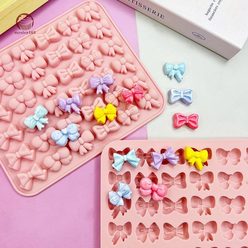 Myoloy Bow แม่พิมพ์ซิลิโคน 6 รูปร่างที่แตกต่างกัน, 36-Cavity Bow ช็อกโกแลต F Ondant แม่พิมพ์สําหรับ Bowknot Cupcake, เค้ก, น้ําตาลหัตถกรรม TH