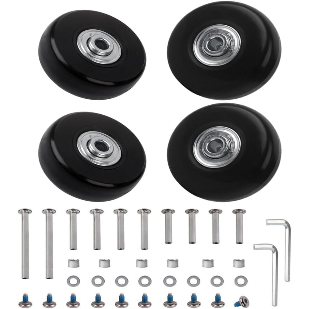 Luggage Suitcase Replacement Wheels Set Suitcase Spinner Wheels 4Pcs PU Bearing Wheels-Install Dia 2