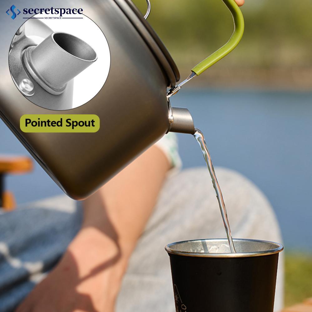 SECRETSPACE 0.8L 1.2L 1.8L อลูมิเนียมแบบพกพากลางแจ้ง Camping กาแฟและชากาต้มน้ําสําหรับเดินป่าตกปลาปิ