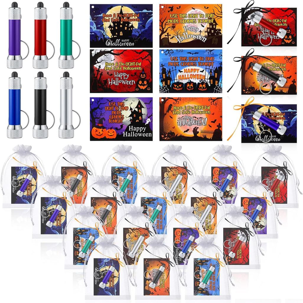 Colorful 12 Sets Christian Gifts for Women Men Bulk Christmas Religious Gift Flashlight Keychains wi