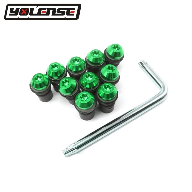 รถจักรยานยนต์สลักเกลียวกระจกสกรู Nut Fastener Kit M5 5 มม.10PCS Fit สําหรับ Kawasaki Z900 Z1000 Z100