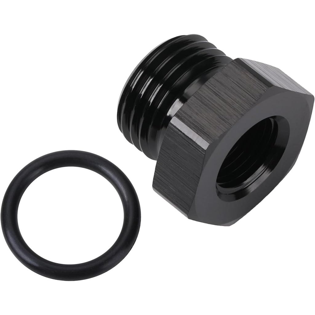 6AN -6 ORB O-ring Boss to 1/8 NPT Female Port Fitting Adapter Reducer Aluminum Black