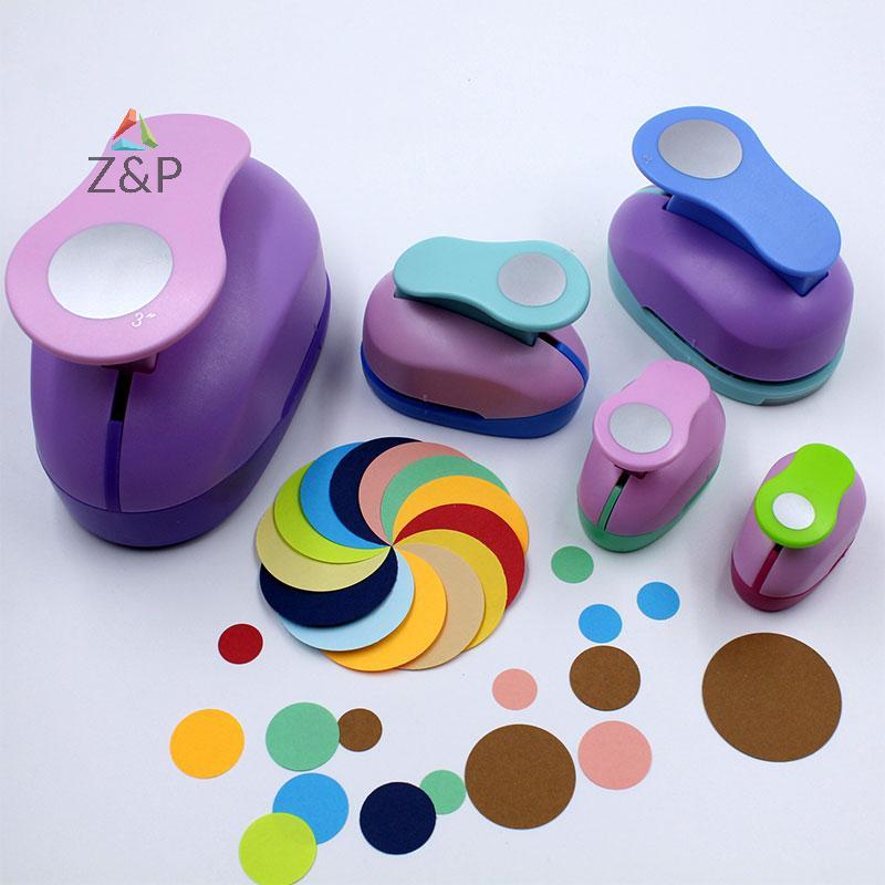 Z&P 9/16/25 มม.วงกลมรอบเจาะรู DIY กระดาษทําด้วยมือ Scrapbooking เครื่องตัดเครื่องมือ COD