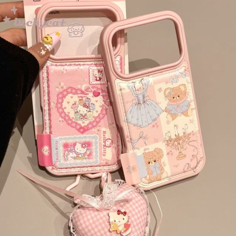 เข้ากันได้กับ iPhone 17 16 15 14 13 12 11 Pro Max X Xr Xs Max 7 8 Plus SE2020 เคสโทรศัพท์การ์ตูนน่ารักเค้กสีชมพู Melody หนังนุ่มปกหลัง