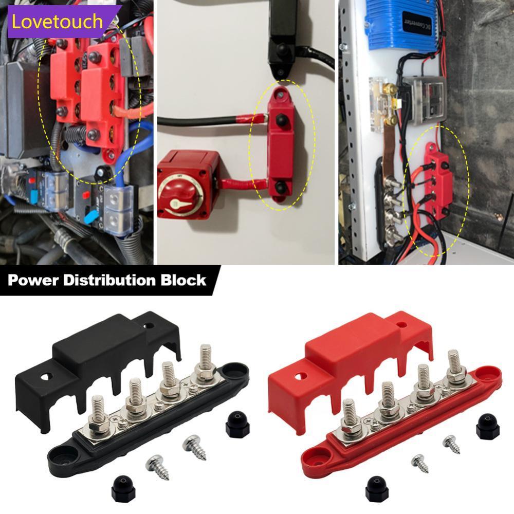 LOVETOUCH DC 12V-48V 250A RV เรือยอชท์เรือ Bus Bar Terminal แบตเตอรี่ Power Distribution Block ฝาครอ
