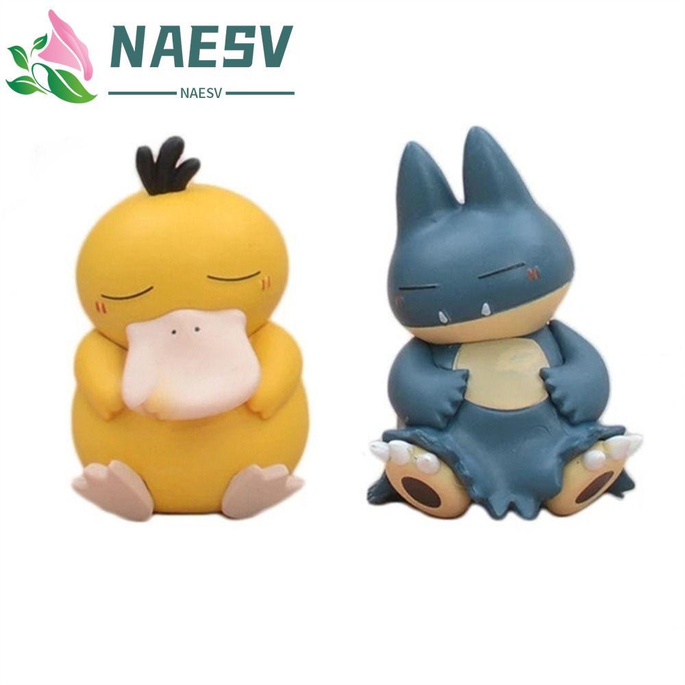 NAESV Psyduck รูปคริสต์มาสตุ๊กตาการ์ตูน Action Figure อะนิเมะตัวเลข Sleep Starry PVC Psyduck Snorlax