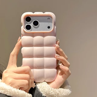 สีทึบ Cube เหมาะสําหรับ Apple 17Promax เคสโทรศัพท์ iPhone 16/15/14/13 Anti Drop Soft Case
