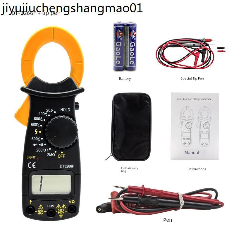 แคลมป์แอมมิเตอร์ DT3266L แคลมป์มัลติมิเตอร์ VC3266L+จอแสดงผลดิจิตอลสายรัดแคลมป์ Buzzer ความต้านทานสา
