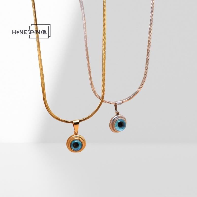 Honeypanda Angel Eyes Clavicle Chain Evil Eye สร้อยคอสําหรับผู้ชายผู้หญิง Evil Eye Choker เครื่องประ