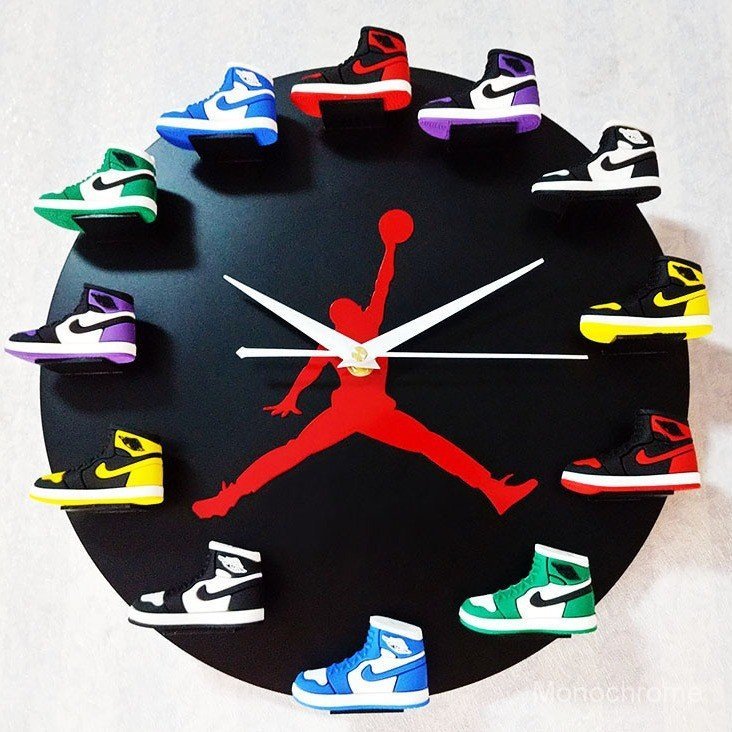 AJ Clock อุปกรณ์บาสเก็ตบอล 3d Shoe รุ่น Air Jordan Wall Clock Air Jordan Wall Clock aj Gift Clock