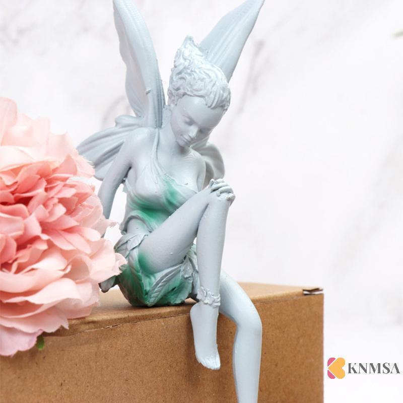 KNMSA] ใหม่ดอกไม้Fairneckเครื่องประดับFigurines With Wingsสวนกลางแจ้งเรซิ่นหัตถกรรมภูมิทัศน์Original