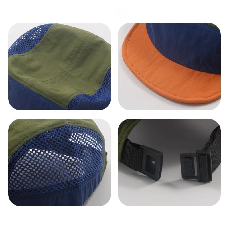 หมวกแก๊ป 5 แผ่น หมวกเท่ๆ สีผสม ตาข่าย ผ้าแห้งเร็ว กันแดด ผู้ชาย ผู้หญิง แฟชั่น sport วิ่ง ใช้ในชีวิตประจำวัน 7 สีให้เลือก cap - รูปที่ 2