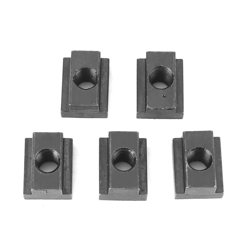 5 ชิ้น T Slot Nuts Thread, M8 M10 T Slot Nut Hammer Head Fastener Nut Oxide Finish Black (M8)