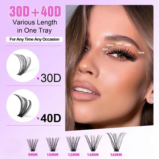 AIEYขนตาปลอมแบบช่อ ขนตาปลอมเกรดพรีเมี่ยม 30D/40D คุณภาพดี eyelashes ใหม่ ขนตาปลอม คลัสเตอร์ 3D แบบนิ่ม