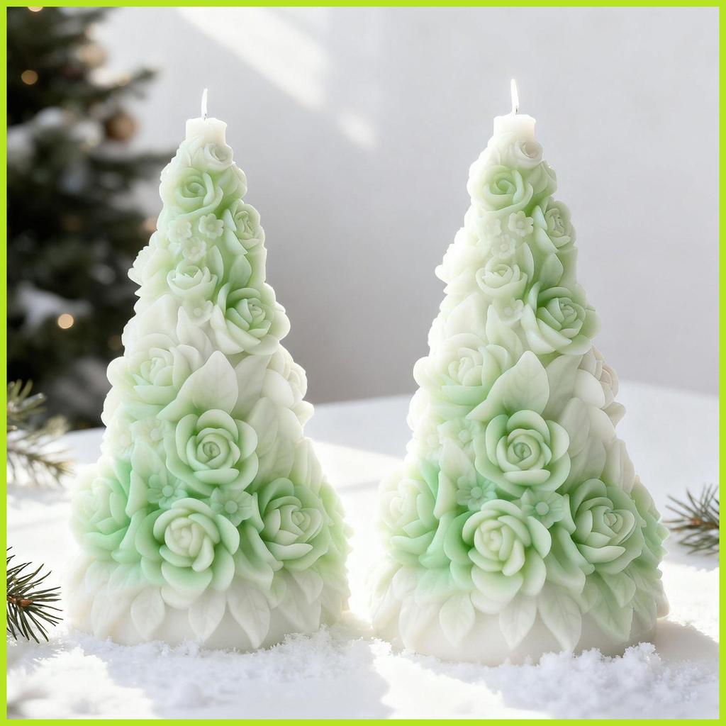 แม่พิมพ์เทียนซิลิโคน Non Stick Festive Rose Tree Art Creation หัตถกรรม 3D Tree Molds หัตถกรรมสําหรับ