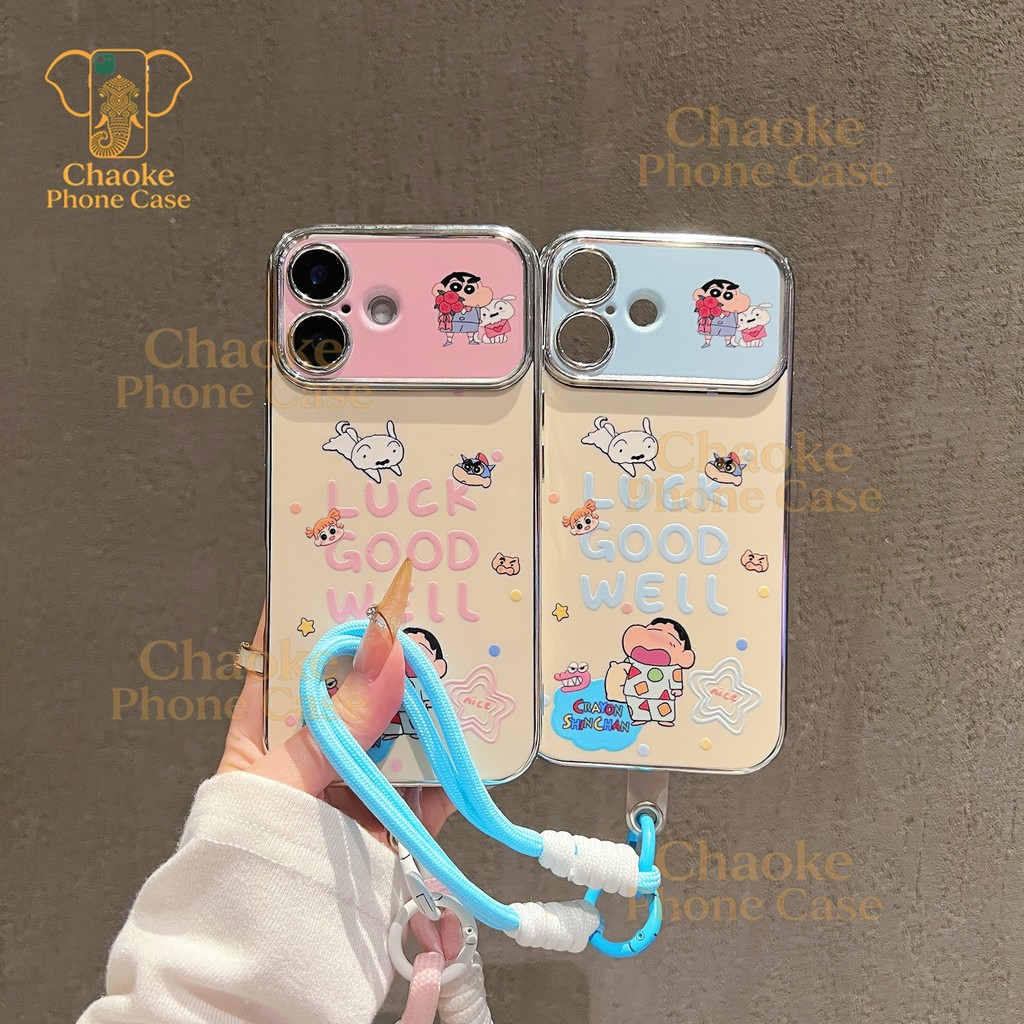 เคสการ์ตูนลายน่ารัก พร้อมสายคล้องมือ สำหรับ iPhone 17-11, 7, 8, XR, XS Max รุ่นใหม่ล่าสุด HX6DSC0209&0210