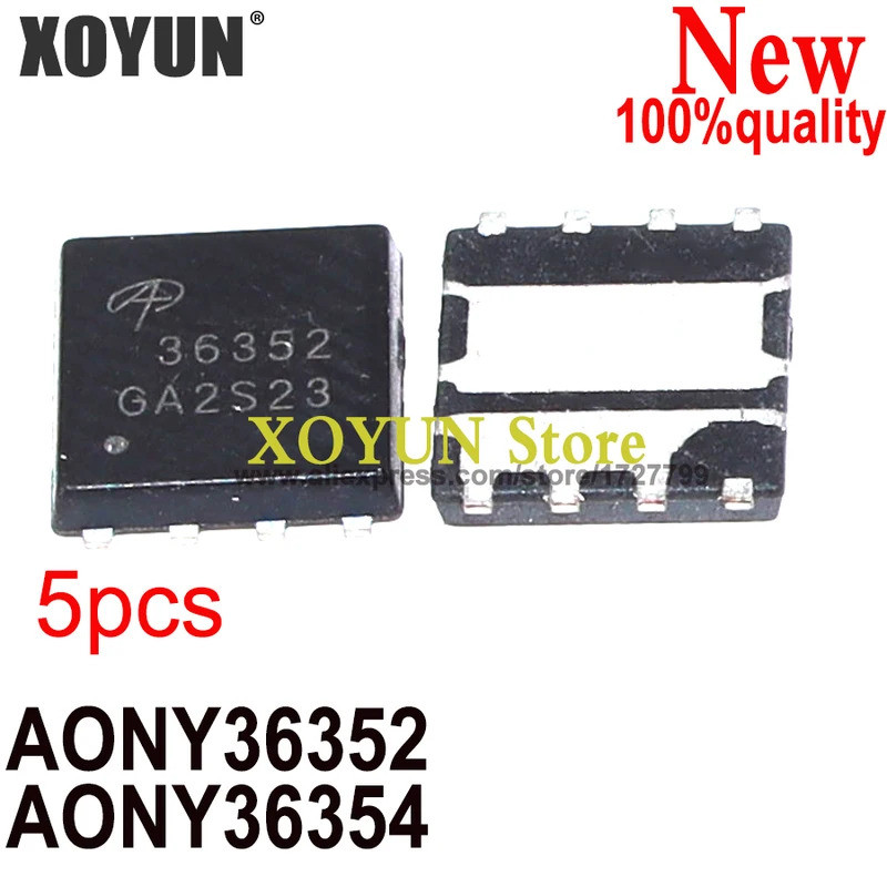(5 ชิ้น) 100% ใหม่ AONY36352 AONY36354 AON36352 ATO36354 AO36352 AO36354 363354 QFN-8 ชิป ic ในสต็อก