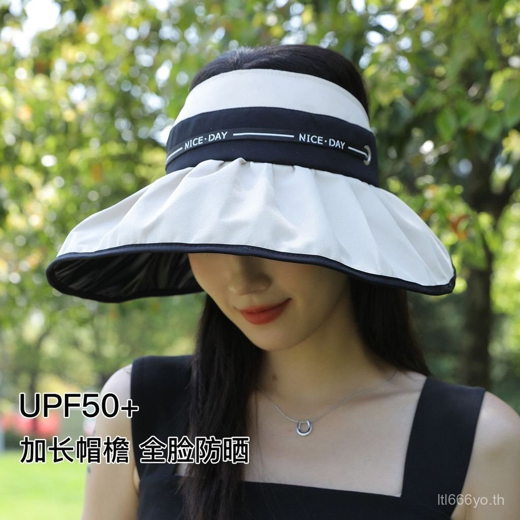 ยอดนิยม BONAS/BONAS หมวกกันแดดผู้หญิงฤดูร้อน Sun หมวกที่ว่างเปล่าหมวกผู้หญิง Sun หมวกป้องกันรังสีอัล