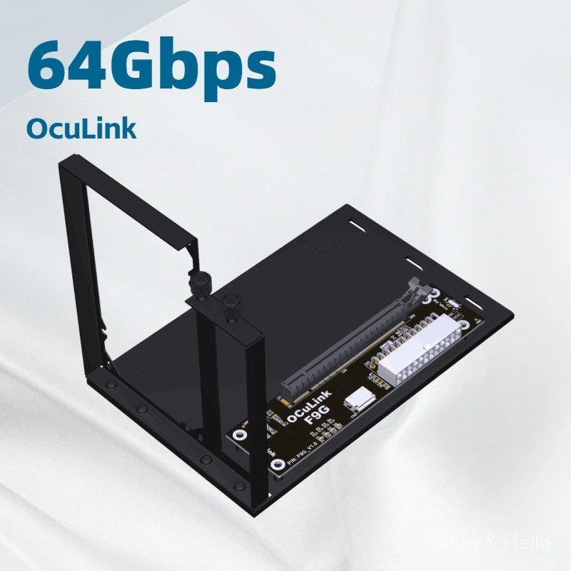ADT F9G OCuLink อินเทอร์เฟซกราฟิกการ์ดภายนอก Docking Station ATX ประเภทเปิดประเภท PCIe4.0 64Gbps