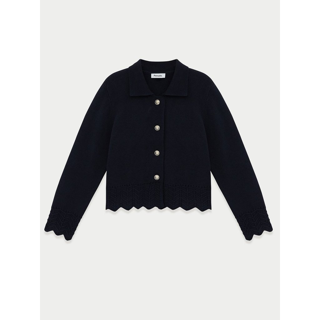 [Pomelo] คาร์ดิแกนขอบหยัก / Scalloped Cardigan