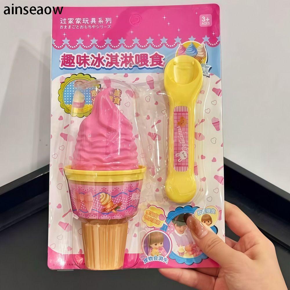 AINSEOW Cone Pudding Feeding Toy, Creative Decompression Simulation Food Japanese Early Education To