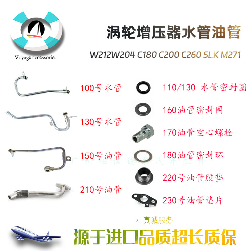 ยิงจริง❤ เหมาะสําหรับ Mercedes-Benz W212W204 C180 C200 C260 SLK M271 Turbocharger ท่อน้ําท่อน้ํามัน 