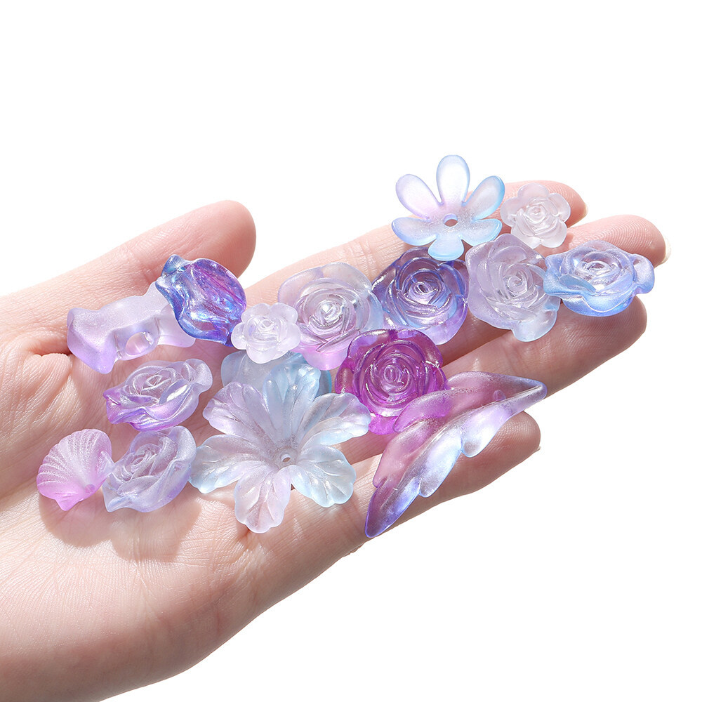 ST.KUNKKA ลูกปัดสีอะคริลิกผสม20gลูกปัดผสมอะคริลิค คละสี มีทั้งดอกไม้ ใบไม้ และผีเสื้อ การทำเครื่องประดับสร้อยข้อมือแลDIY ราคา ถูกที่สุด ดีลบีเคเค แกลเลอรีภาพที่ 3
