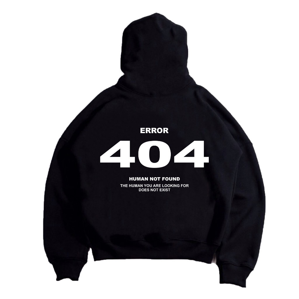 Gadabang Hoodie Boxy Oversize Error 404 สีดําS-5XL