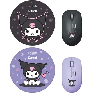 ANITECH WMP01ชุดคอมโบเซ็ต KU-WMP01 เม้าส์ไร้สาย+แผ่นรองเม้าส์ เชื่อมแบบ USB